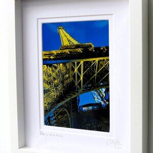 Architectural Travel Photography, Paris, Eiffel Tower, Gold Blue Limited Edition